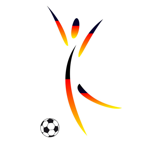 Футбольна Німеччина на білому тлі - Фото, зображення