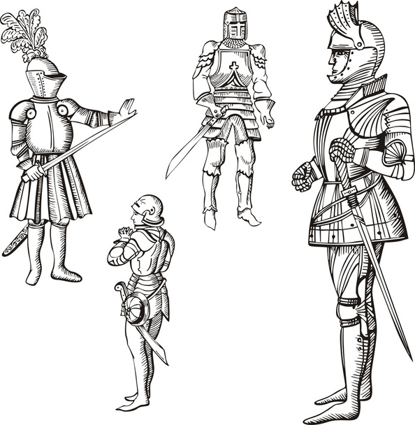 Caballeros medievales
 - Vector, Imagen