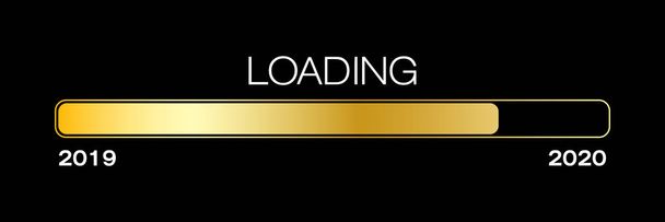 loading bar in gold with the message loading 2020 - Photo, Image