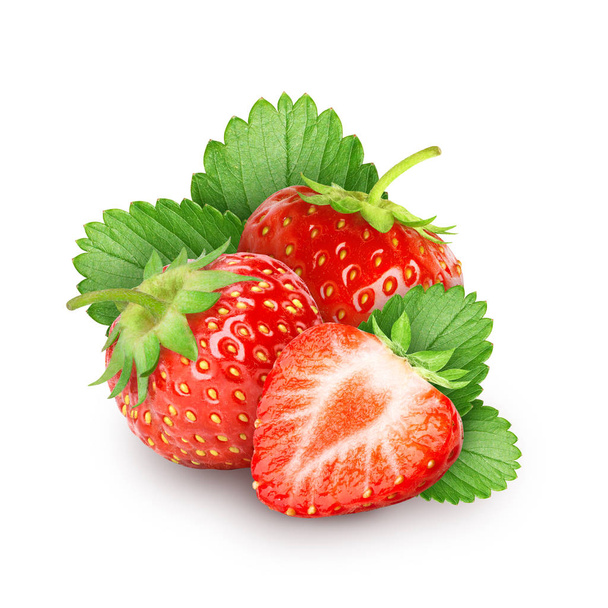 Strawberries isolated on white - Fotoğraf, Görsel