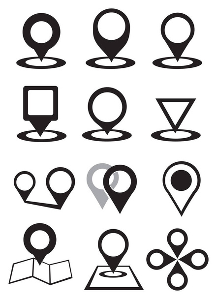 Mapa Pins Vector Icon Set
 - Vector, imagen