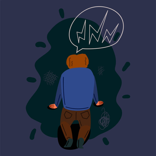 Anxious man hand drawn vector illustration - ベクター画像