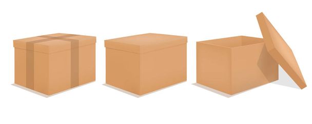 Cardboard box mockup - Vector, Image