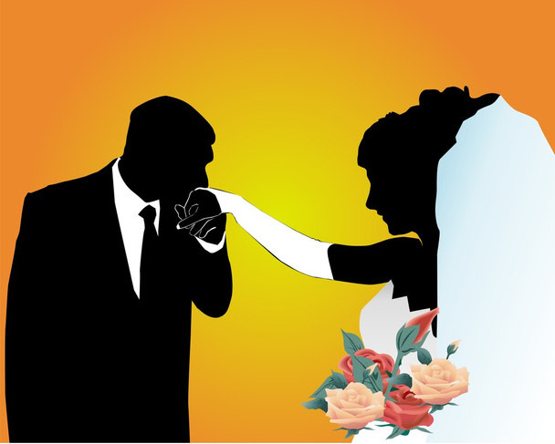 ο γαμπρός και η νύφη - Διάνυσμα, εικόνα