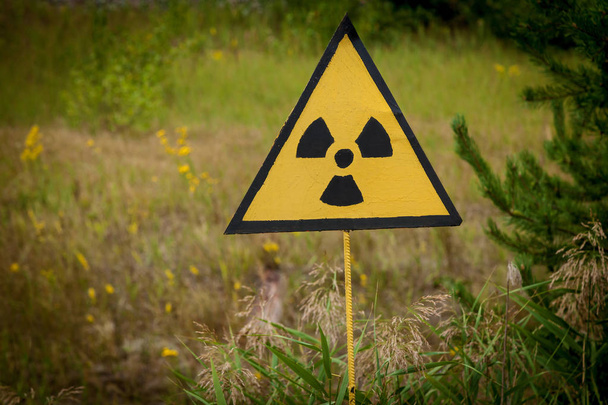 The sign of radiation in the field - Zdjęcie, obraz