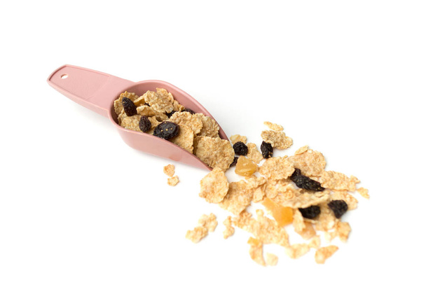 whole grain cereal flakes which mixed berry fruit and raisins fo - Photo, Image