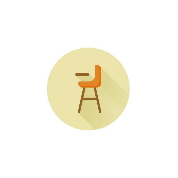 Cadeira de bebê Ícone plano vetorial colorido simples
 - Vetor, Imagem