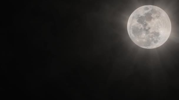 White Shining Moon Background, Seamless Loop. Ideal For Your Astrology / Astronomy Projects. High-Quality Animation, 4K, 60fps. - Footage, Video