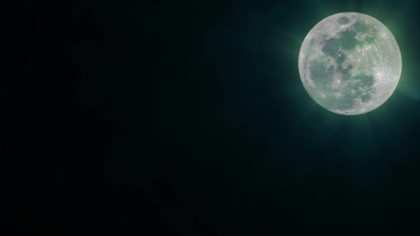grün / blau glänzender Mondhintergrund, nahtlose Schleife. ideal für Ihre Astrologie / Astronomie-Projekte. Hochwertige Animation, 4k, 60fps. - Filmmaterial, Video