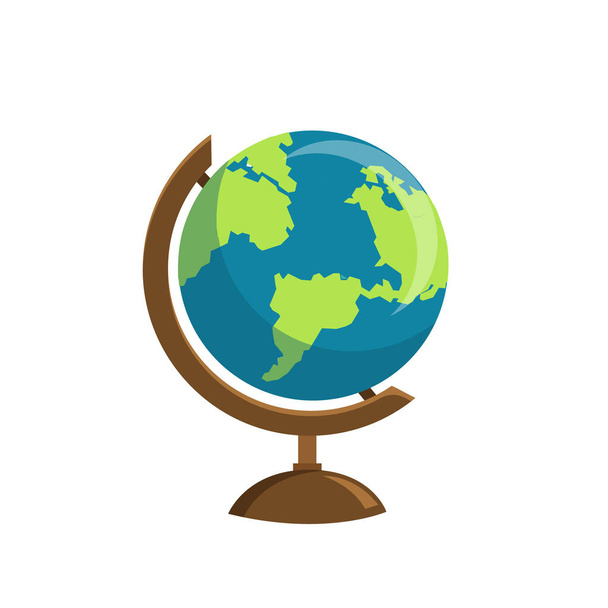 Icône du globe scolaire isolée sur fond blanc. Globe terre dans le style plat. Stock vectoriel
. - Vecteur, image