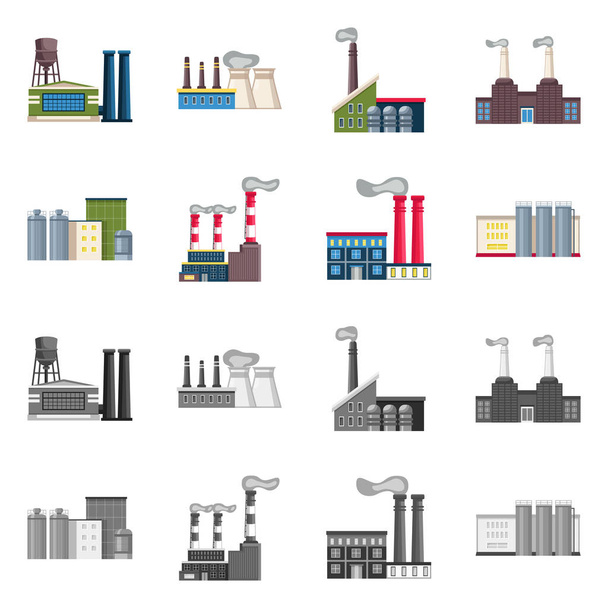 Vector design of industry and plant icon. Set of industry and technology stock symbol for web. - Vector, Image