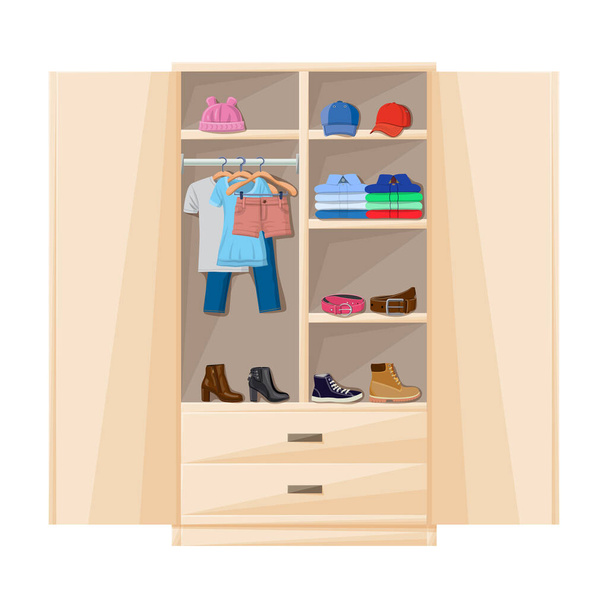 Wardrobe for clothes vector icon.Cartoon vector icon isolated on white background wardrobe for clothes . - Vector, afbeelding