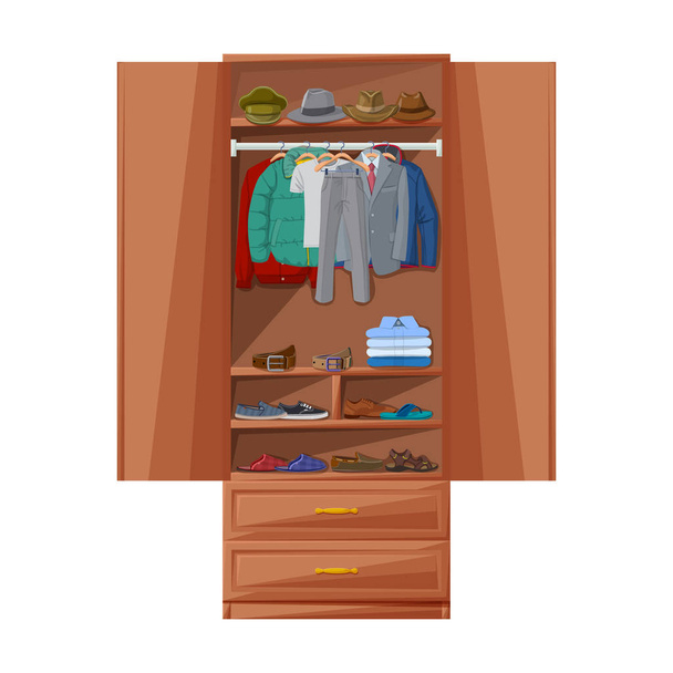 Wardrobe for clothes vector icon.Cartoon vector icon isolated on white background wardrobe for clothes . - Vektor, kép