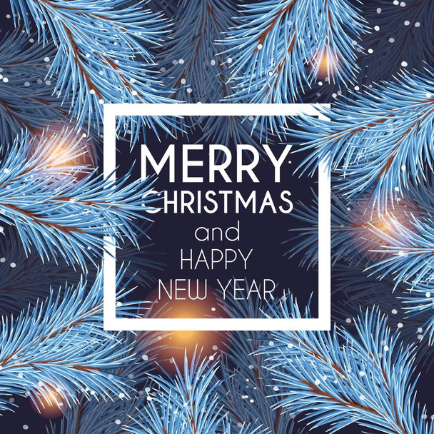 青い松の枝を持つクリスマスベクトルデザイン - ベクター画像