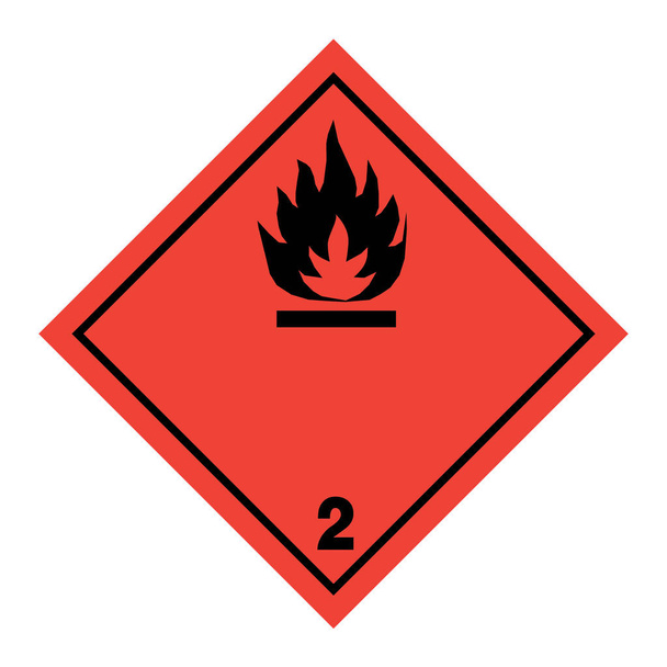 Pictograma ADR para gases inflamáveis
  - Foto, Imagem