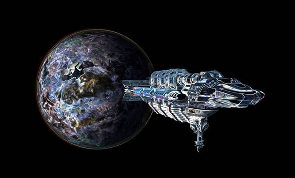 Spaceship Affiche d'art peinte numériquement
  - Photo, image
