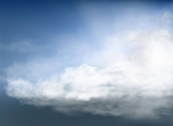 vektör bulutlar ve mavi gökyüzünde duman - Vektör, Görsel