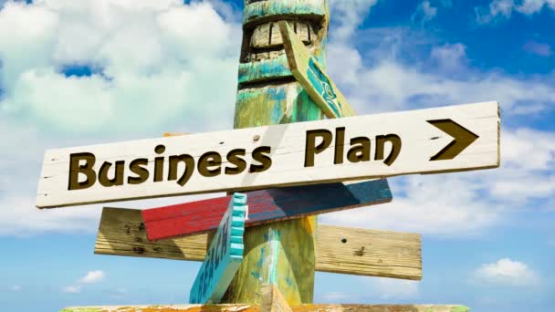 Street Sign the Way to Business Plan - Footage, Video