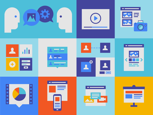 Web presentation and interface icons - Vector, Imagen