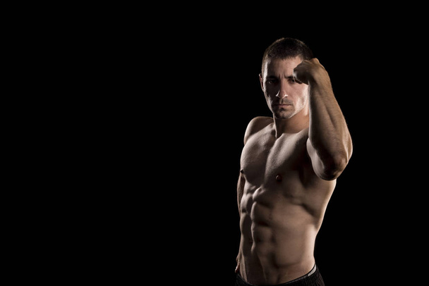 Bodybuilder Posing, Sporty Guy Male Power, Fitness Muscled Man,  - Фото, зображення