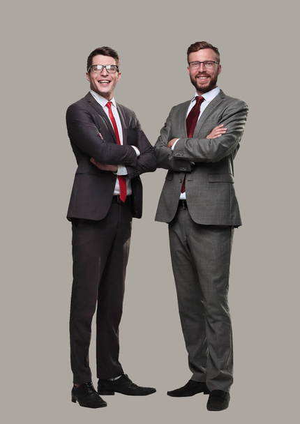 in full growth. two business men standing together. - Fotoğraf, Görsel