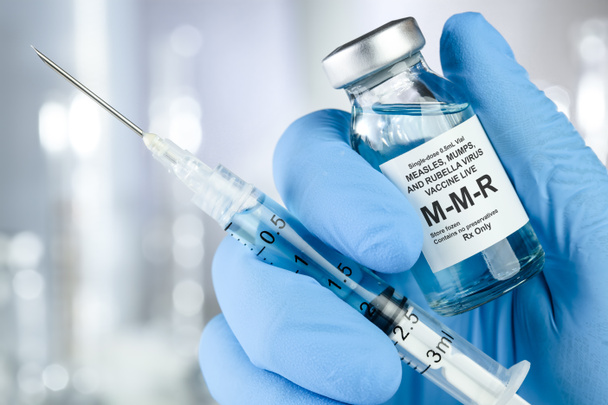 Small drug vial with MMR vaccine - Photo, Image