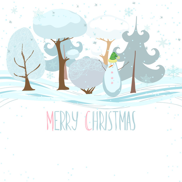 Merry Christmas. Tender cartoon background. - Vector, Image