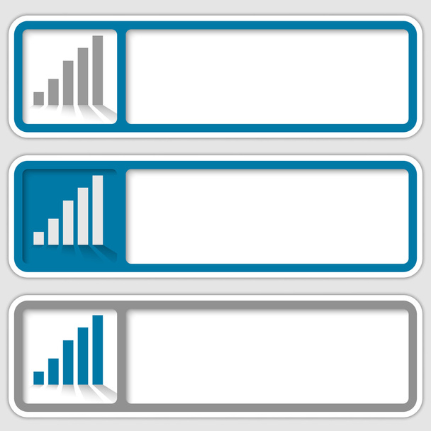 set of three boxes for any text with graphs - Vektor, Bild
