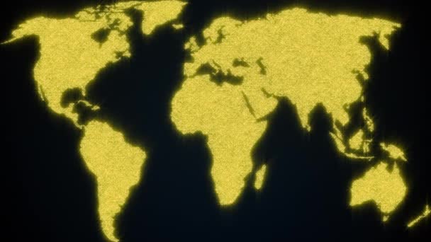 Weltkarte aus leuchtenden Teilchen. 3D-Darstellung des digitalen Planeten Erde. Computer generierte abstrakte Hintergründe - Filmmaterial, Video