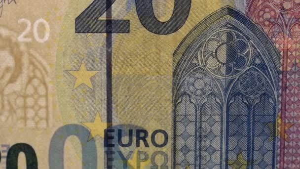 Nahaufnahme einer 20-Euro-Banknote - Filmmaterial, Video