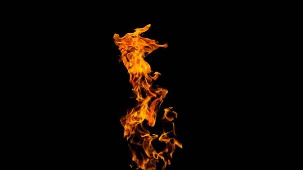 Tűz lángok fekete háttér. tűz fekete háttér izolat - Fotó, kép
