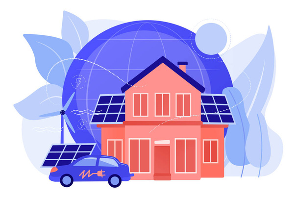 Eco house concept vector illustration. - Vector, Image