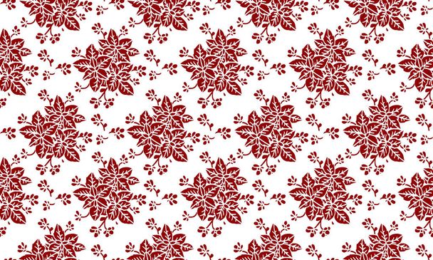 Decorative of vintage floral pattern background, with abstract red leaf flower. - Vector, Image