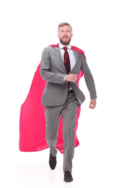 businessman in a superhero raincoat striding confidently forward. - Valokuva, kuva