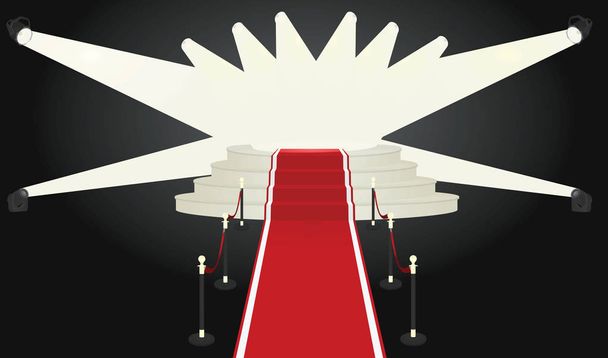 Red carpet podium. vector illustration - Vector, Image