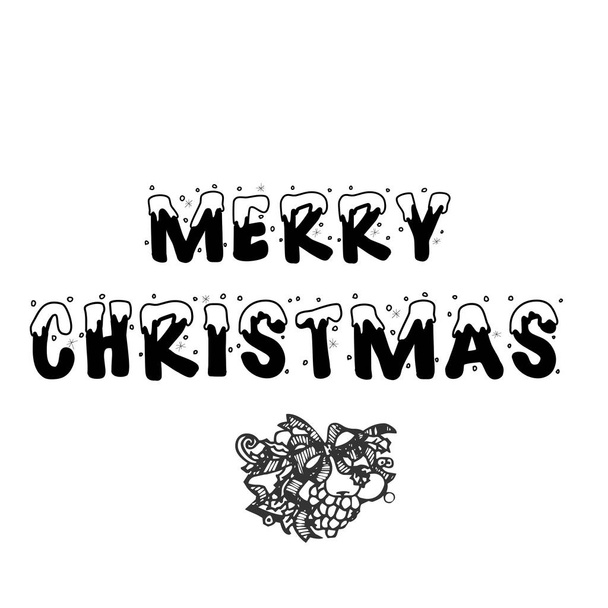 Veselé Vánoce Text, Kreativní typografie pro sváteční pozdrav, dárek, plakát - Vektor, obrázek