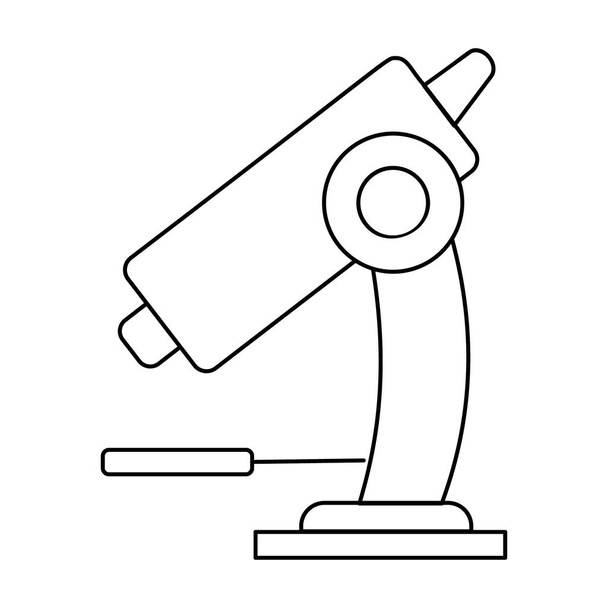 Lab apparatus, microscope icon in doodle style  - Vector, afbeelding