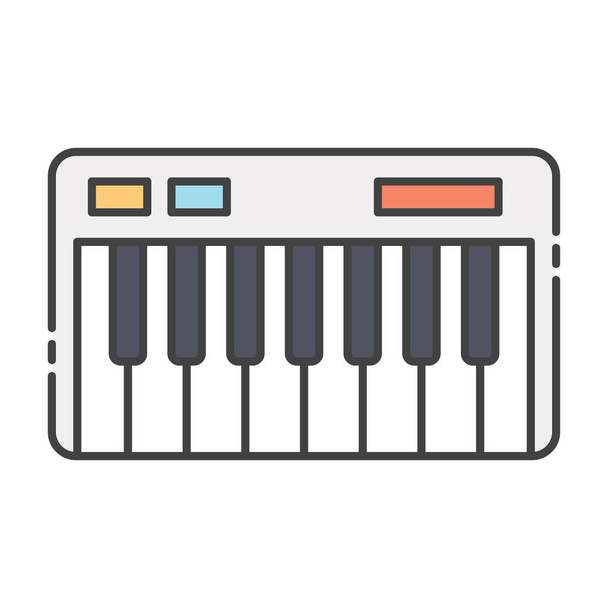 Music class equipment, piano icon in soli design  - Vektor, Bild