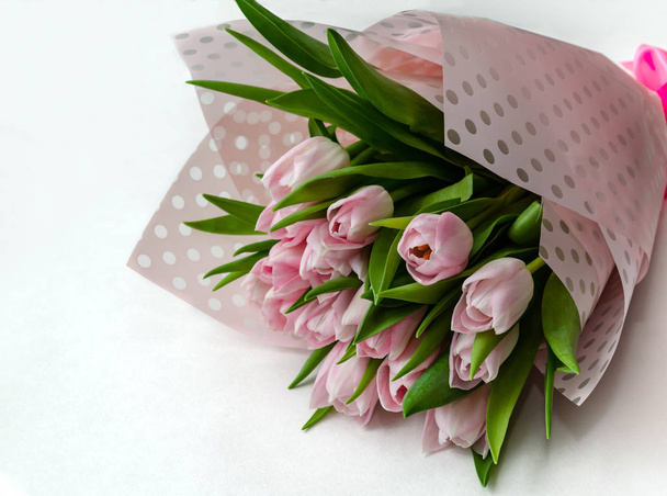 beautiful bouquet of pink tulips - Fotografie, Obrázek