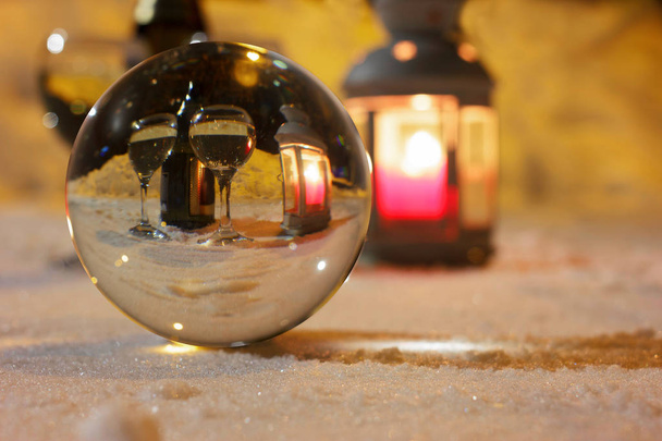 Decorazioni fotografiche per il nuovo anno e Natale Foto scattate sulla strada della città, Mosca, inverno 2019, neve, candela, Bakal
 - Foto, immagini
