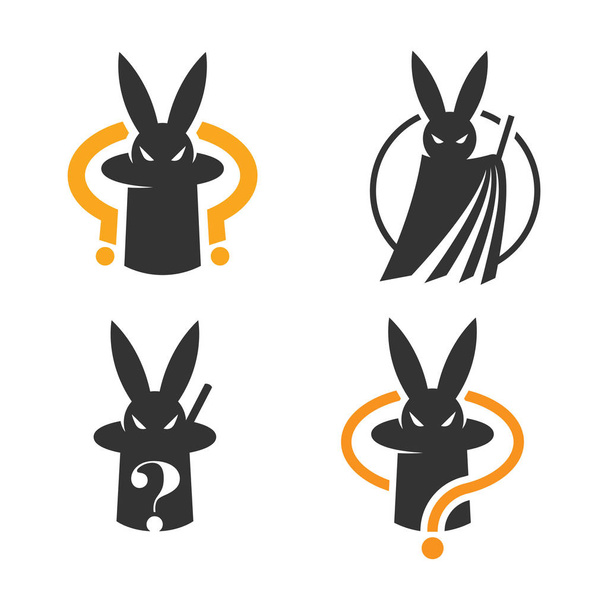 Set of mysterious magic rabbit logo or icon - Vector, Image