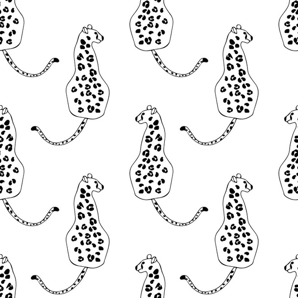Jaguars pattern isolated on white background - Vektör, Görsel