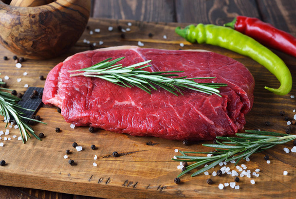 Raw beef steak - Фото, изображение