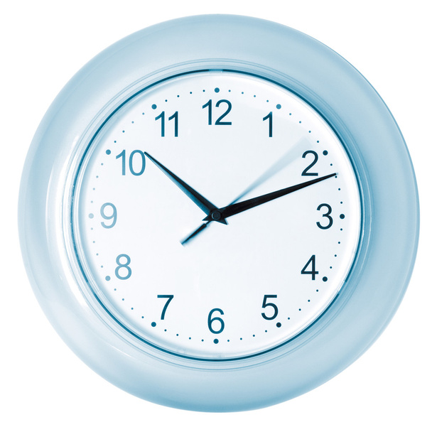 Blue clock with running second hand - Photo, Image
