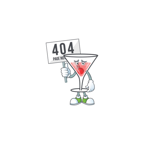 Cocktail zoete cartoon karakter met mascotte pruilen brengen boord - Vector, afbeelding