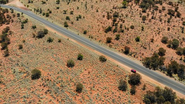 road in the desert, areal view - Photo, Image