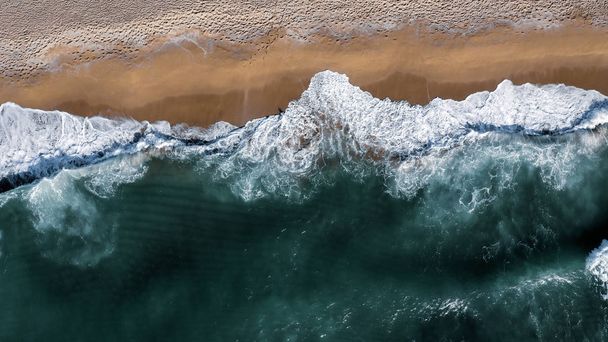 amazing aerial view of sea and sandy beach  - Photo, Image