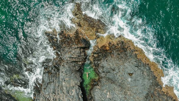 amazing aerial view of sea and rocks - Fotografie, Obrázek