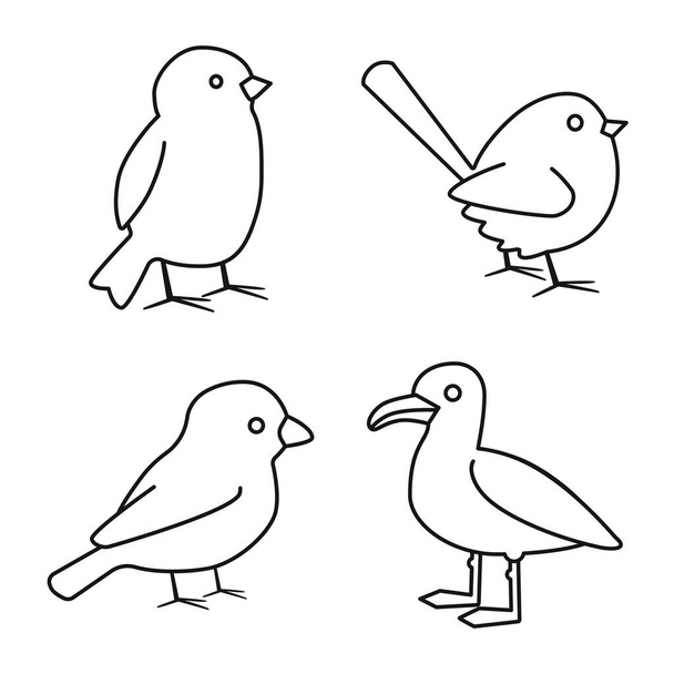 Vector illustration of animal and wild icon. Collection of animal and plumage stock vector illustration. - Wektor, obraz