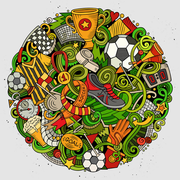 Cartoon doodles Football illustration - Photo, Image
